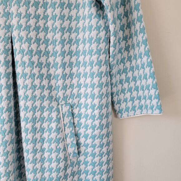Tyler Boe Kim Jacquard Houndstooth Mint Aqua Dress Size Small - Picture 8 of 8